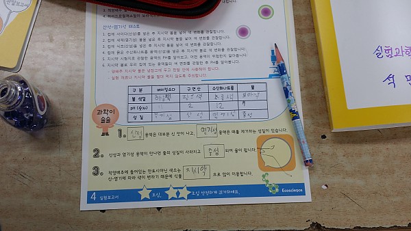 교재에 실험하고 기록하는 요런 것이 있음 좋겠다.^^;;